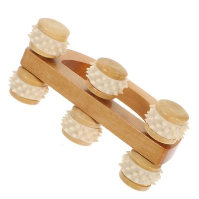 Wooden Handheld Massage Roller Ball Massager for Face and Legs