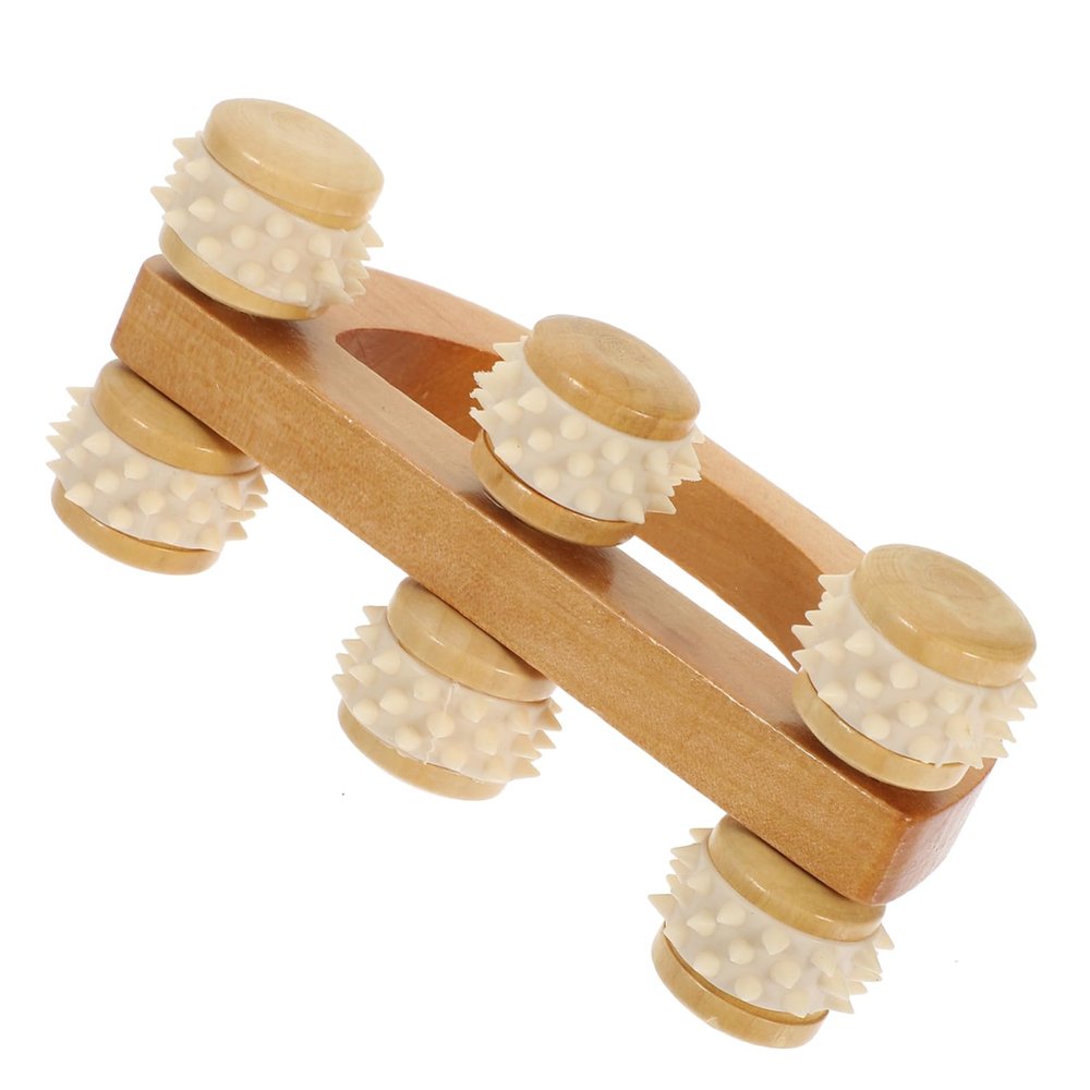 Wooden Handheld Massage Roller Ball Massager for Face and Legs