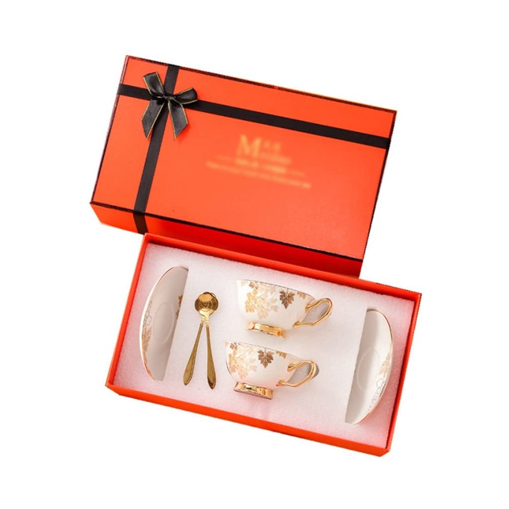 XFZJCHAP BBCBBZ New Wedding Gifts, Couple Models, Creative Bone China Coffee Cups, A Pair of Gift Boxes, Exquisite Girlfriends