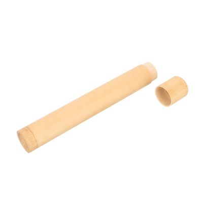 Baluue Bamboo Toothbrush Case Portable Travel Toothbrush Container with Lid for Camping and Home Use