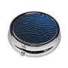 HMBGFW Blue wave pattern Pill Storage Box - Compact 3-space - portable circular metal pill box - perfect for travelwallet or pocket use view 2