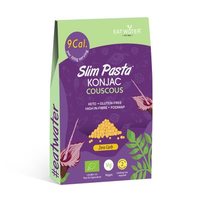 Eat Water Slim Couscous Pasta 270g (Pack of 5)Organic Konjac Flour & Oats, Zero Carb, Low Calorie Food, Gluten-Free, Fat-Free, Vegan High Fibre, Ready to Eat Pasta Alternative, Keto & FODMAP Friendly