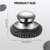 Steel Wool Scrubber, 2024 Upgraded Stainless Steel Wool Scrubber with Handle, Detachable Metal Scrubber Wool Pads Cleaning Brush for Pots, Stoves, Grills, Dishes(2PCS) view 2