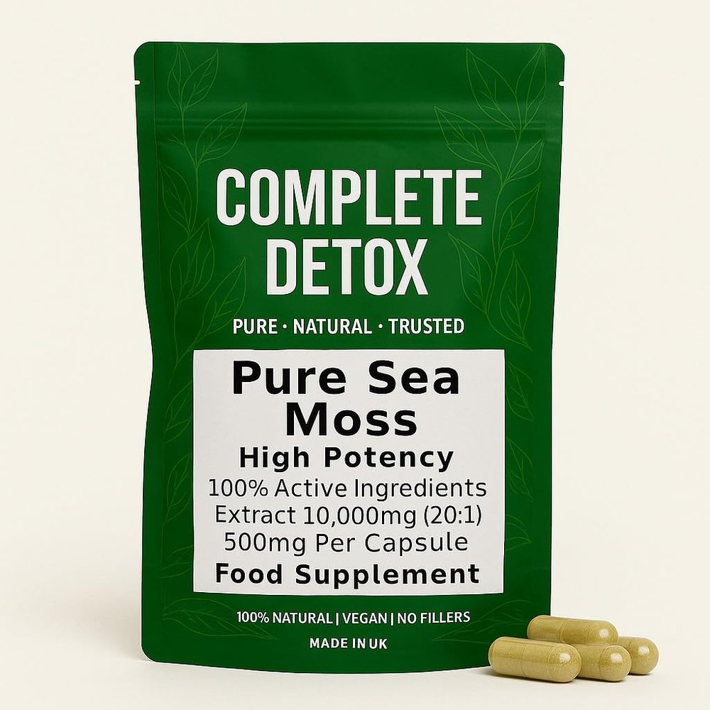 Sea Moss Capsules Extract High Strength 10000mg - Sea Moss Supplement 120 Capsules High Potency - UK Made - Vegan - No Filler Or Binders