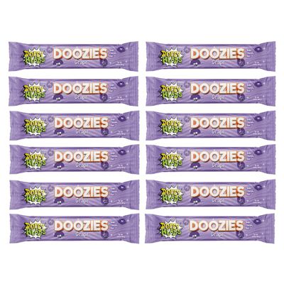 Dopey Heads | Doozies | Sour Chewy and Styretchy Bar | HALAL | Vagetarian | Grape | Chewy and Stretchy | 20g (0.71oz) Each | Pack of 12 | Weight 240g (Grape)