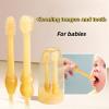 FOREVIVE Baby Tooth Brush, Infant Toothbrush 6 to 12 Months and0-6 Months,Silicone Toothbrush, Newborn Tongue and Mouth Cleaner Set, Good Idea for Baby First Toothbrush(Pink) view 2
