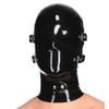 Black Latex Hooded Masks,Handmade Rubber Hood Mask with Back Zipper and Removable Blindfold and Mouthpiece, Black, XXL view 3