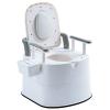 XSMYdpuk Bariatric Commode Chair 500 Lbs Extra Wide, Bedside Commode with Padded Seat and Back Stand Alone Bed Side Commode and Over The Toilet Commode(White Gray) view 1