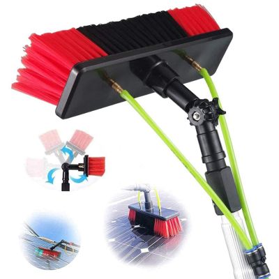 FBHappiness Water Fed Pole Kit Window Cleaning Brush with Extended Handle and Water Hose Solar Panel Cleaning Kit with Extension Pole High Window Cleaning Kit Telescoping Pole 5m-12m (7m)