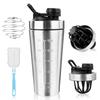Fonyet Stainless Steel Protein Shaker with Ball, 750 ml Shaker Protein Shake with Carry Handle and Scale of Measurement, Bottle Shaker for Sports Fitness Protein Shaker view 1
