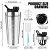 Fonyet Stainless Steel Protein Shaker with Ball, 750 ml Shaker Protein Shake with Carry Handle and Scale of Measurement, Bottle Shaker for Sports Fitness Protein Shaker view 2