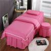 Beauty Bed Cover 4pcs Beauty Salon Bedding Set Massage Bed Cover Set Duvet Cover Bedskirt Stool Cover Pillowcase Beauty Bed Skirt Bedspread(01,Flat Bed Sheet_80X190CM) view 2