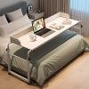Overbed Desk Laptop Cart with Wheels | Height Adjustable Over Bed Desk | Computer Workstation for Twin/Full/Queen/King Size Bed Frame | Overbed Table | Rolling Desk Cart with Wheels view 1
