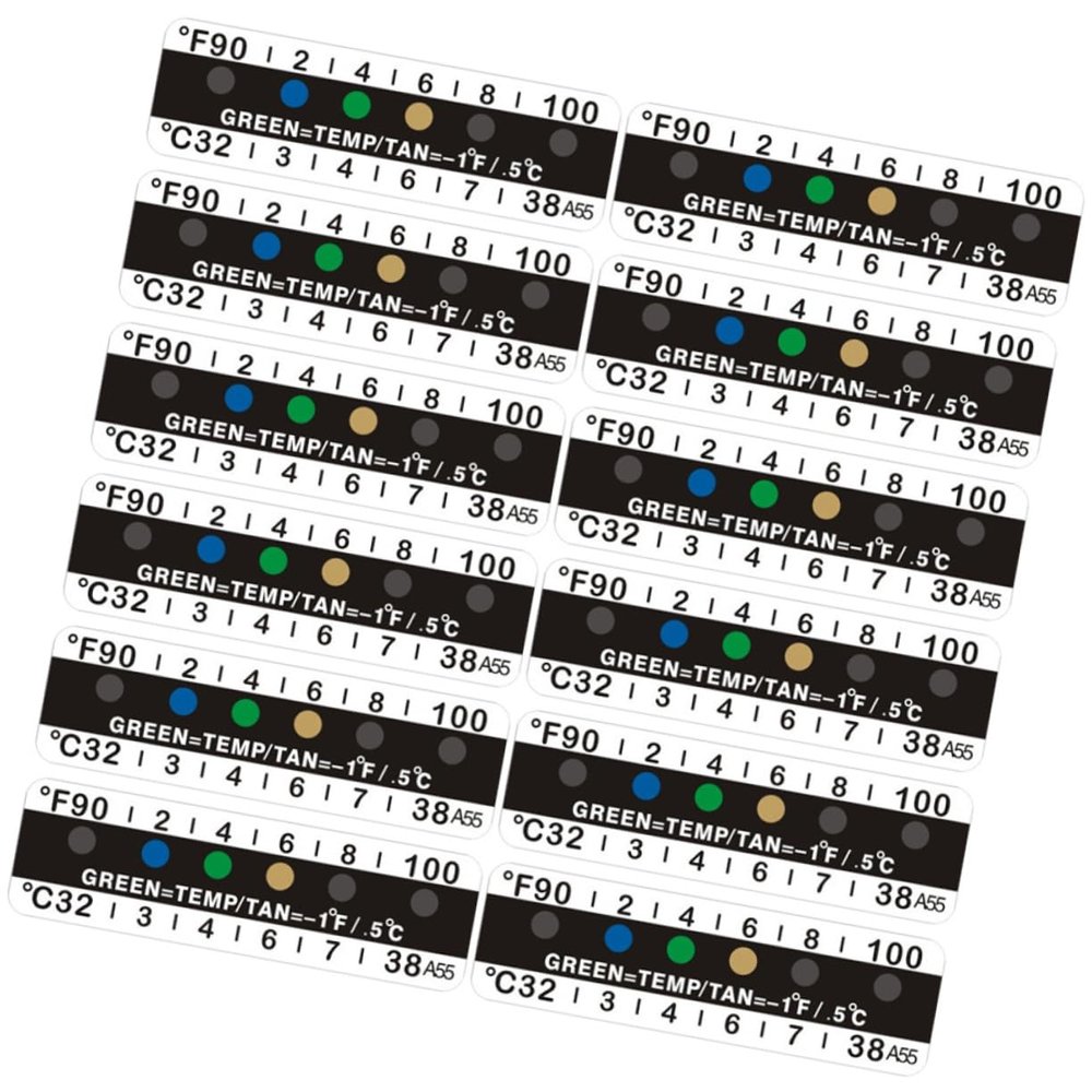 FRCOLOR 25pcs Stick on Temperature Stickers for Baby Bottles and Containers with Adhesive Pet LCD Design for Accurate Temperature Measurement