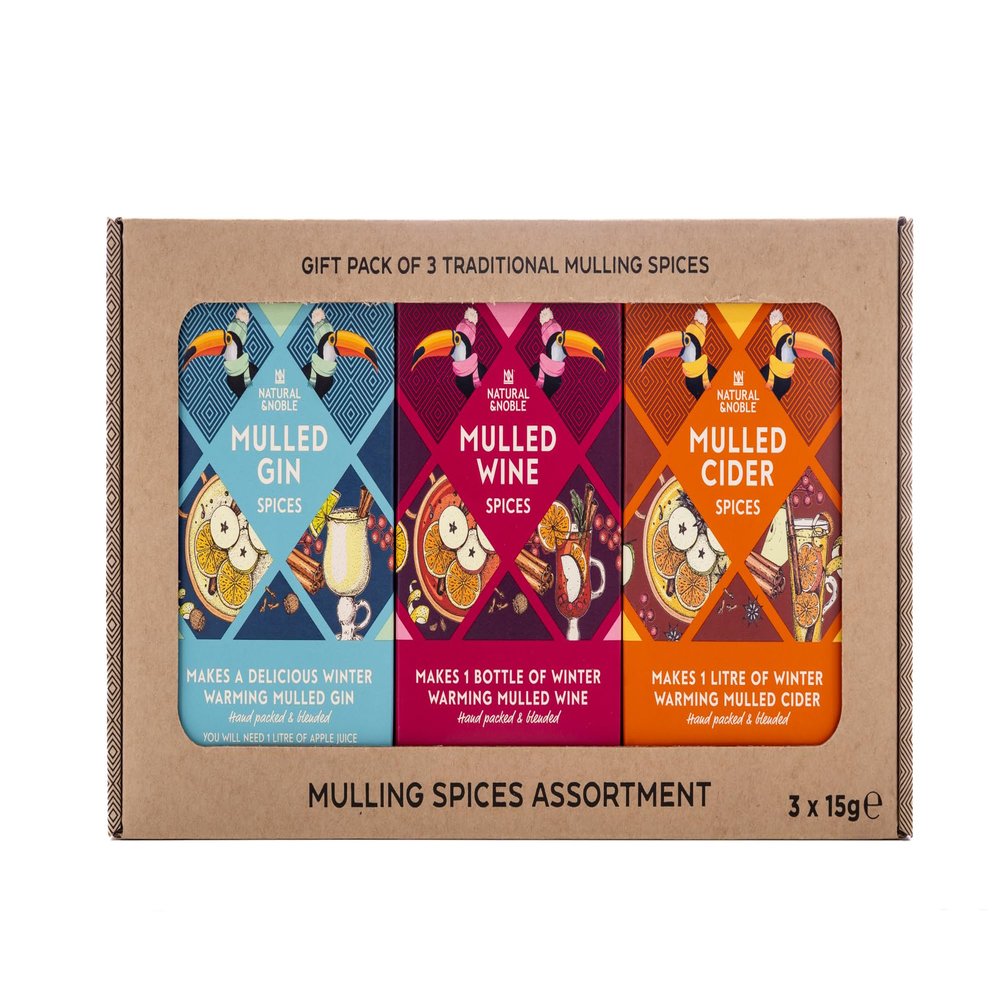 Traditional Mulling Spices Assortment Gift Pack, 3 Varieties: Gin, Wine, Cider.