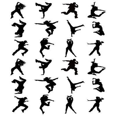 Dancing Hip Hop Silhouettes, Edible Cupcake Toppers - Stand-up Wafer Cake Decorations (Pack of 24) PRECUT