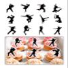 Dancing Hip Hop Silhouettes, Edible Cupcake Toppers - Stand-up Wafer Cake Decorations (Pack of 24) PRECUT view 2