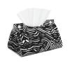 Black and White Lines Long Tissue Box Cover, Leather Tabletop Decorative Tissue Bag, Suitable for Bedside Table, Workbench Home view 1