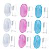 Healeved 9pcs Baby Finger Toothbrush Silicone Infant Toddler Oral Cleaning Brush Set Storage Boxes, Soft Gum Care and Tongue Cleaner for Newborns to 3 Years Old view 1