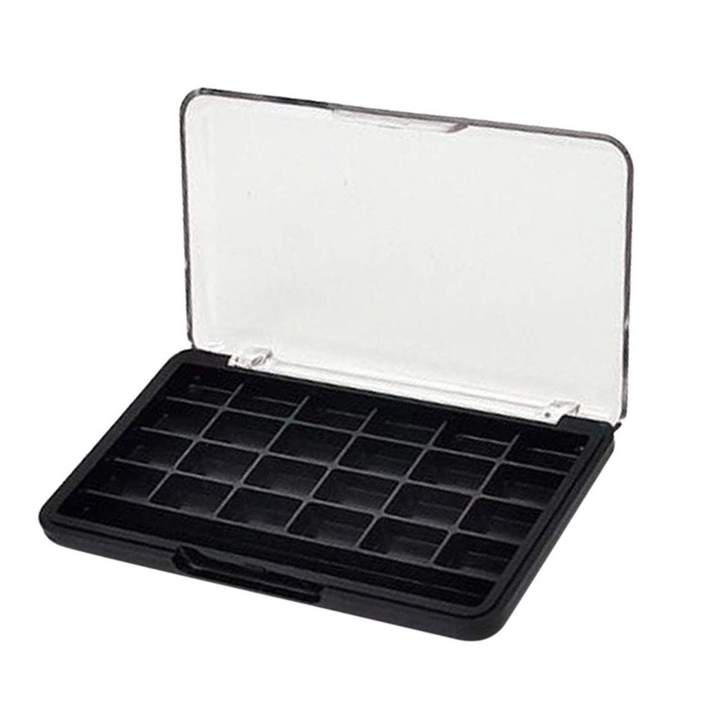 24 Grid Empty Makeup Eyeshadow Palette Blush Lip Gloss Powder DIY Case Black