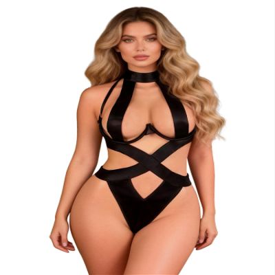 ohyeahlady Plus Size Lingerie for Women Sexy Cut Out Bodysuit One Piece Teddy Underwear Naughty Underwire Jumpsuit Babydoll Lingerie Size 12 14