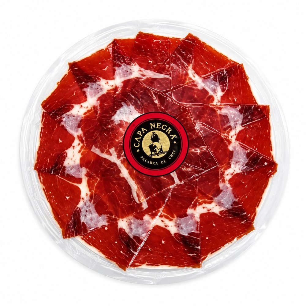 80g Iberico de Bellota Ham Slices on a Plate