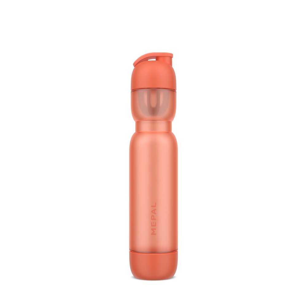 Mepal Shaker Sport, Leakproof, Includes Mixer and Measurements, Easy-clean with Bottem Lid, Protein Shaker, 800 ml, Peach orange