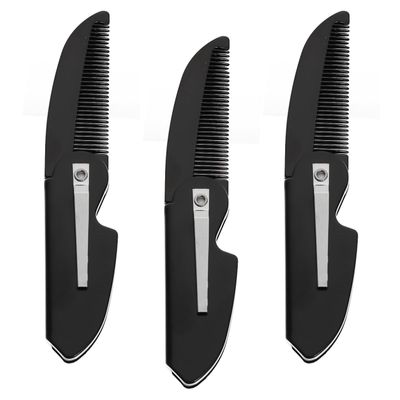 Didiseaon 3pcs Men's Beard Kit Mustache and Beard Combs Static Folding Styling Tool for Boyfriend Husband Dad