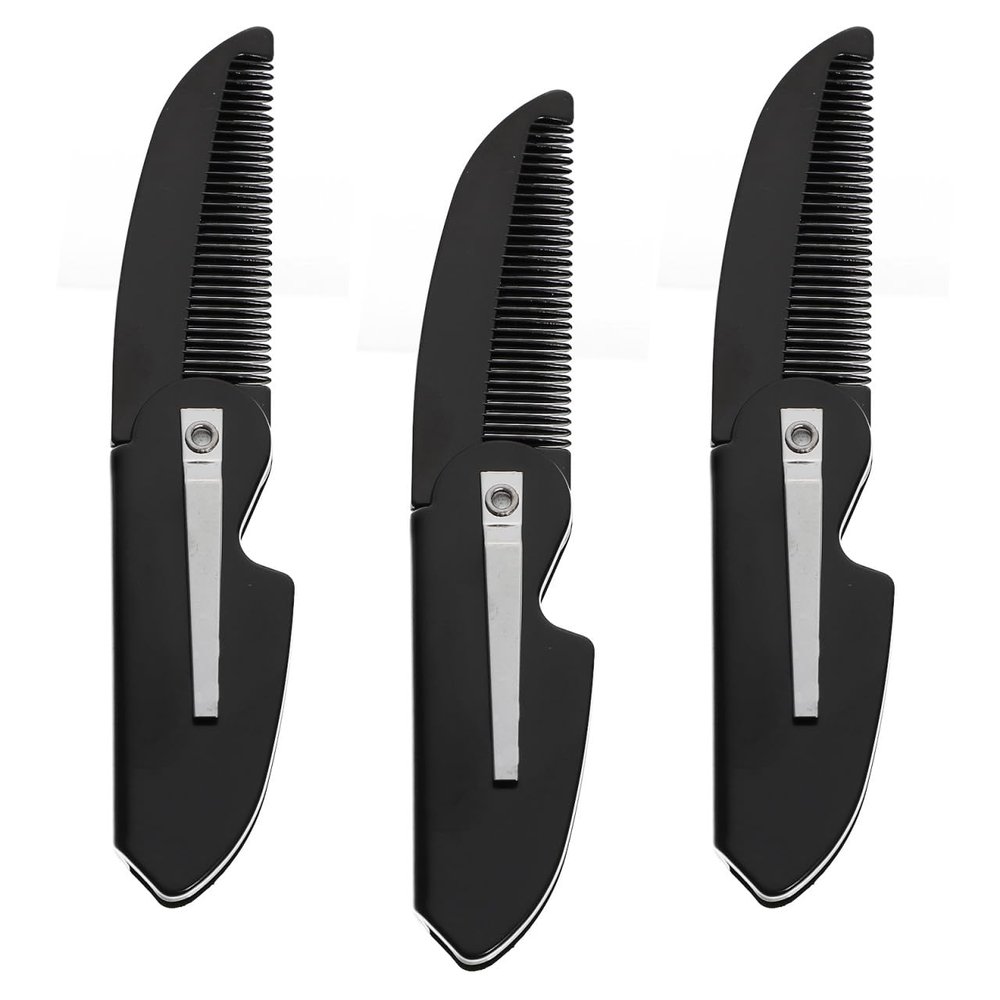 Didiseaon 3pcs Men's Beard Kit Mustache and Beard Combs Static Folding Styling Tool for Boyfriend Husband Dad