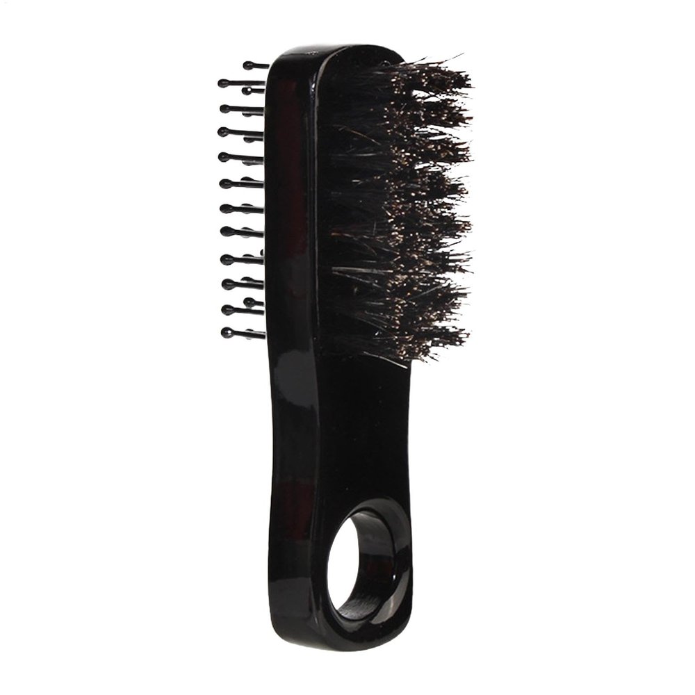 Double Sided Beard Brush for Men - Double Sided Beard Brush, Pocket Beard Brush With Handle | Hair Brush With Handle For Men And Hairdressers, Natural Mustache Brush, D Comb
