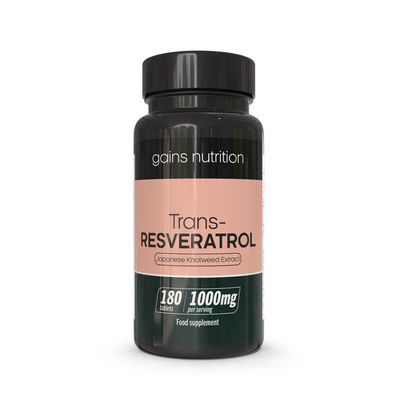 GN Resveratrol | 180 High Strength Resveratrol Supplements - 1000mg Trans-Resveratrol per Serving | 1000mg Tablets | Non-GMO, Gluten & Allergen Free | Made in The UK