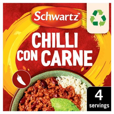 3 X Chilli Con Carne Recipe Mix 41g, A spicy recipe mix with vibrant chilli powder, Free From Artificial Colours and Flavours, Suitable for Vegans