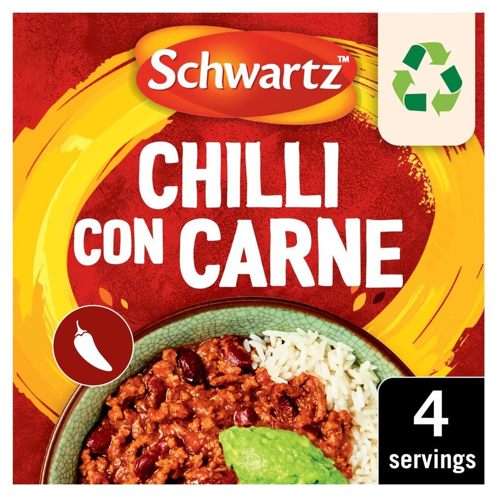 3 X Chilli Con Carne Recipe Mix 41g, A spicy recipe mix with vibrant chilli powder, Free From Artificial Colours and Flavours, Suitable for Vegans