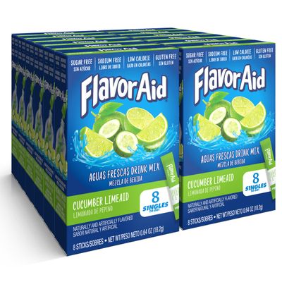 Flavor Aid Singles To Go Water Drink Mix, Cucumber Lime, 96 Packets