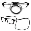 ABETOS Reading Glasses Magnetic Bridge Foldable Eyeglasses with Adjustable Temples Men Women Small Easy Carry Flexible Headband Readers, Black Grey+3.0 view 3