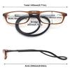 ABETOS Reading Glasses Magnetic Bridge Foldable Eyeglasses with Adjustable Temples Men Women Small Easy Carry Flexible Headband Readers, Brown Black+1.75 view 2