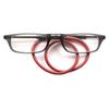 ABETOS Reading Glasses Magnetic Bridge Foldable Eyeglasses with Adjustable Temples Men Women Small Easy Carry Flexible Headband Readers, Grey Red+3.0 view 1