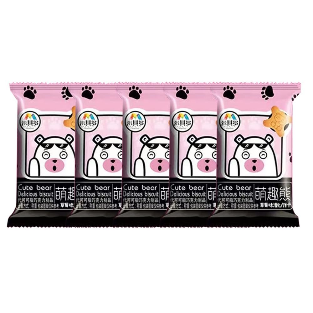 WSYLS Cartoon Shape Chocolate Filled Cookies Biscuits Cookies (Strawberry flavor (about 40 packs))