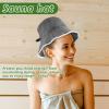 4Pcs Sauna Hat Felt Fabric Sauna Cap for Women and Men Steam Bath Hat Felt Heat Dry Headrest Vaporarium Hat Steam Hat Bath Accessories for Sauna on The Street Steam Room (4pcs) view 2