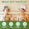 4Pcs Sauna Hat Felt Fabric Sauna Cap for Women and Men Steam Bath Hat Felt Heat Dry Headrest Vaporarium Hat Steam Hat Bath Accessories for Sauna on The Street Steam Room (4pcs) view 3
