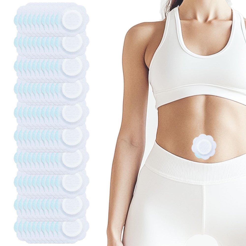 100pcs Castor Oil Pack Wrap for Belly Button, Self-Adhesive Disposable Castor Oil Patches, Hydroentangled Fabric Highly Absorbent, No Wash, Easy to Use