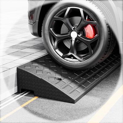 YCBTPS 6in Rise Threshold Ramp, Heavy Rubber Driveway Ramp, Wheelchair Kerb Ramp With Bolts, Portable Curbside Bridge For Doorways,Driveways,Bathroom(50 * 48 * 14cm)