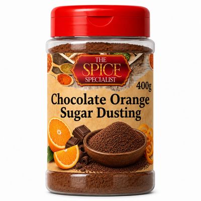 Chocolate Orange Hot Drinks Sugar Dusting (400 g) Topper Sprinkles Flavouring - Also for popcorn, cupcake duster, icing, baking