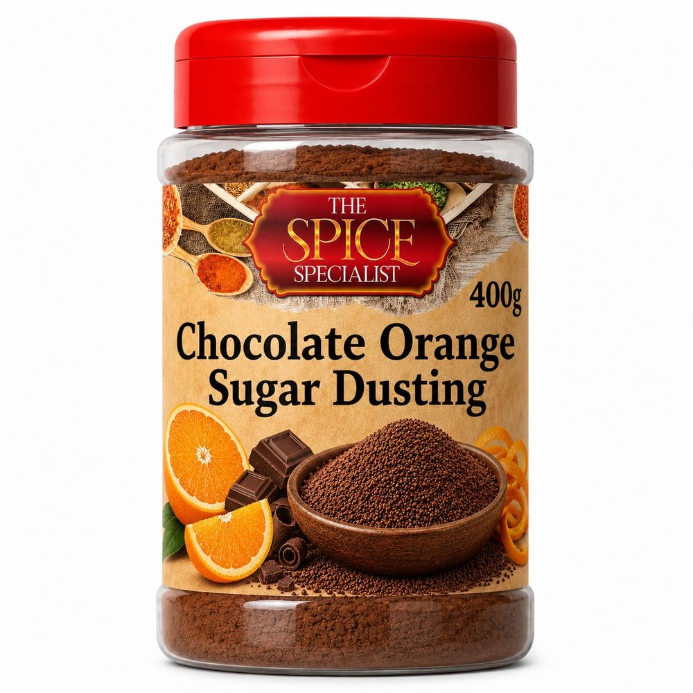 Chocolate Orange Hot Drinks Sugar Dusting (400 g) Topper Sprinkles Flavouring - Also for popcorn, cupcake duster, icing, baking