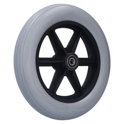 10 Manual Wheelchair Front Wheels, Polyurethane Solid, 12mm Axle Bearings, Non-Inflatable, 10x2 for Disability Mobility