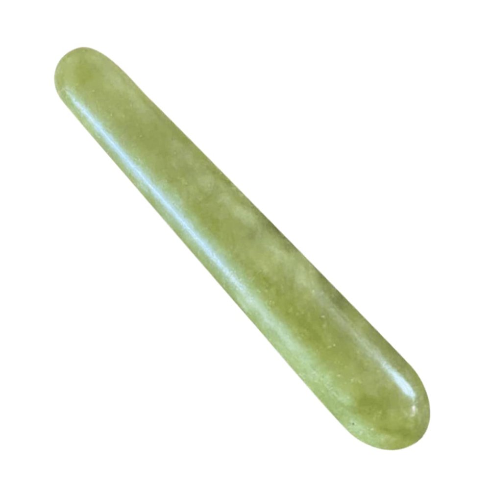 Ipetboom Natural Green Jade Face Massage Tool Acupuncture Pen Massage Stick Easy to Hold and Apply for Muscle Relaxation and Stress Relief for Deep Tissue and Meridians Therapy