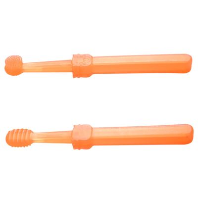 KOCKSHION 2pcs Boy Girl Toothbrush Set Soft Silicone Teething Brush Tongue Cleaner for Newborn Oral Care Boys and Girls Toothbrush Set