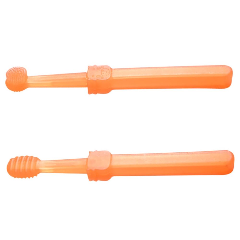 KOCKSHION 2pcs Boy Girl Toothbrush Set Soft Silicone Teething Brush Tongue Cleaner for Newborn Oral Care Boys and Girls Toothbrush Set