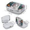 White Tiger Pill Organizer Cute Pill Box Decorative Metal Pill Case Portable Vitamin Organizer Travel Medicine Holder Mini Pill Storage Container for Purse view 2