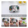 White Tiger Pill Organizer Cute Pill Box Decorative Metal Pill Case Portable Vitamin Organizer Travel Medicine Holder Mini Pill Storage Container for Purse view 4